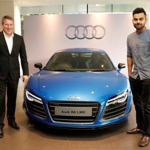 Joe King Head Audi India delivers the limited edition Audi R LMX to Ace Cricketer virat Kohli