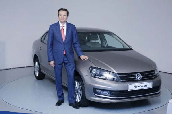 Mr. Michael Mayer, Director, Volkswagen Passenger Cars India with the New Vento