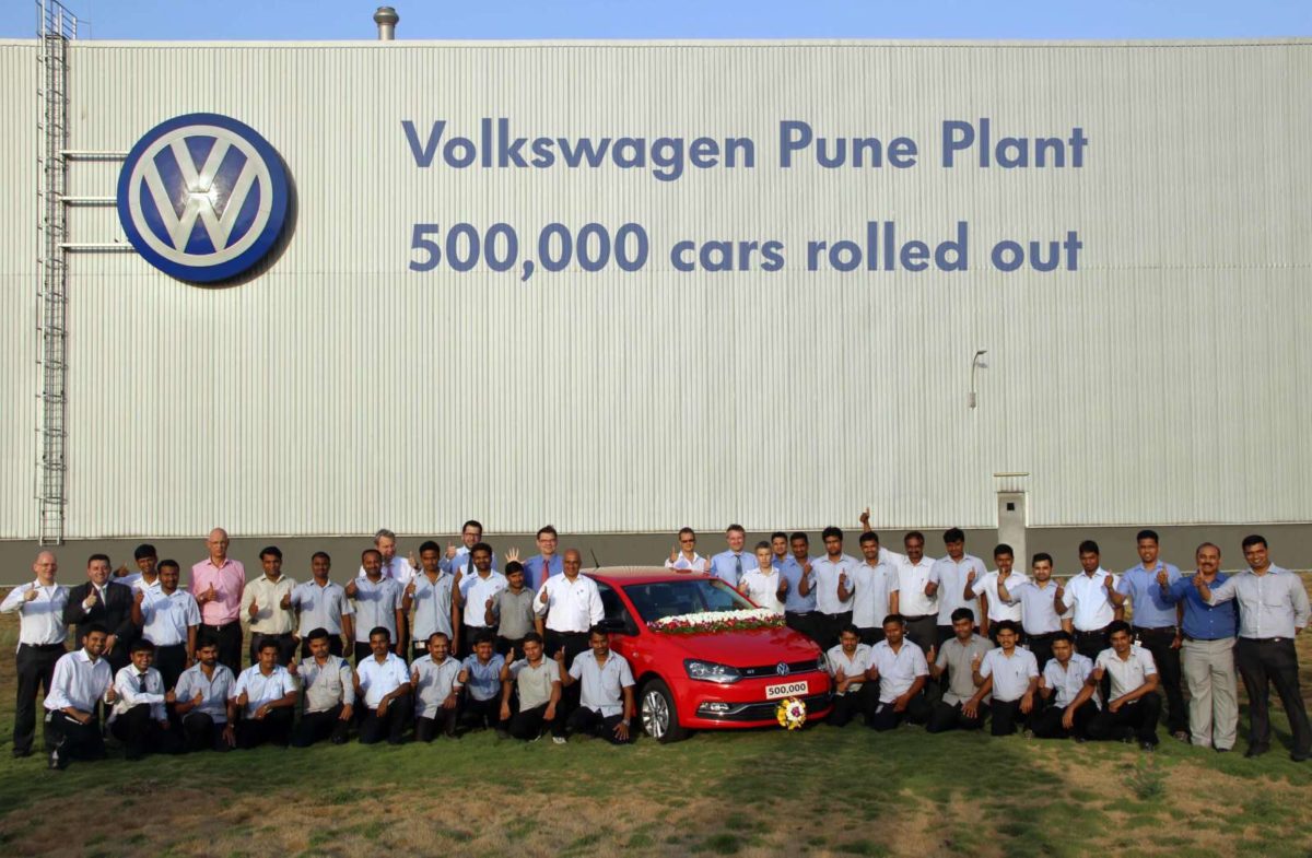 Volkswagen India Management and Employees celebrate  cars rolling