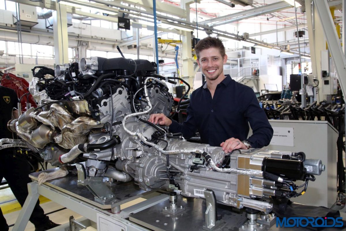 Casey Stoner Visits Lamborghini Automobili