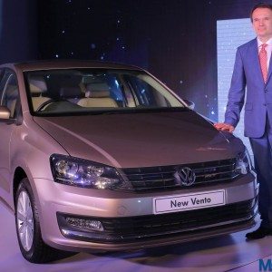 Michael Mayer Director Volkswagen Passenger Cars India at the launch of the New Vento in Delhi