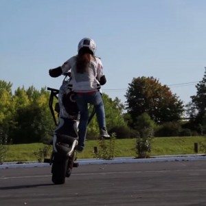 Sarah Lezito wheelie