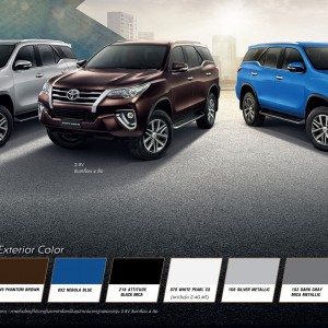 toyota fortuner brochure colours