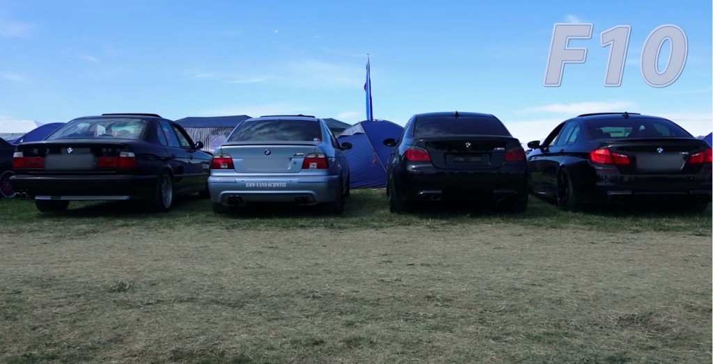 BMW M5 cars four generations exhaust