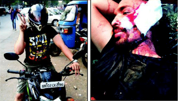 Biker attacked in malad