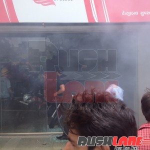 DSK Hyosung Benelli showroom fire Ahmadabad