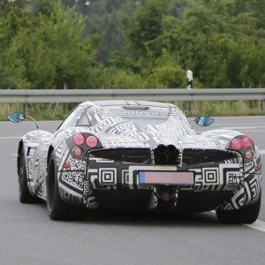 New Pagani Huayra test mule spied rear