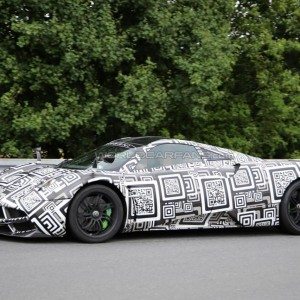 New Pagani Huayra test mule spied side quarter