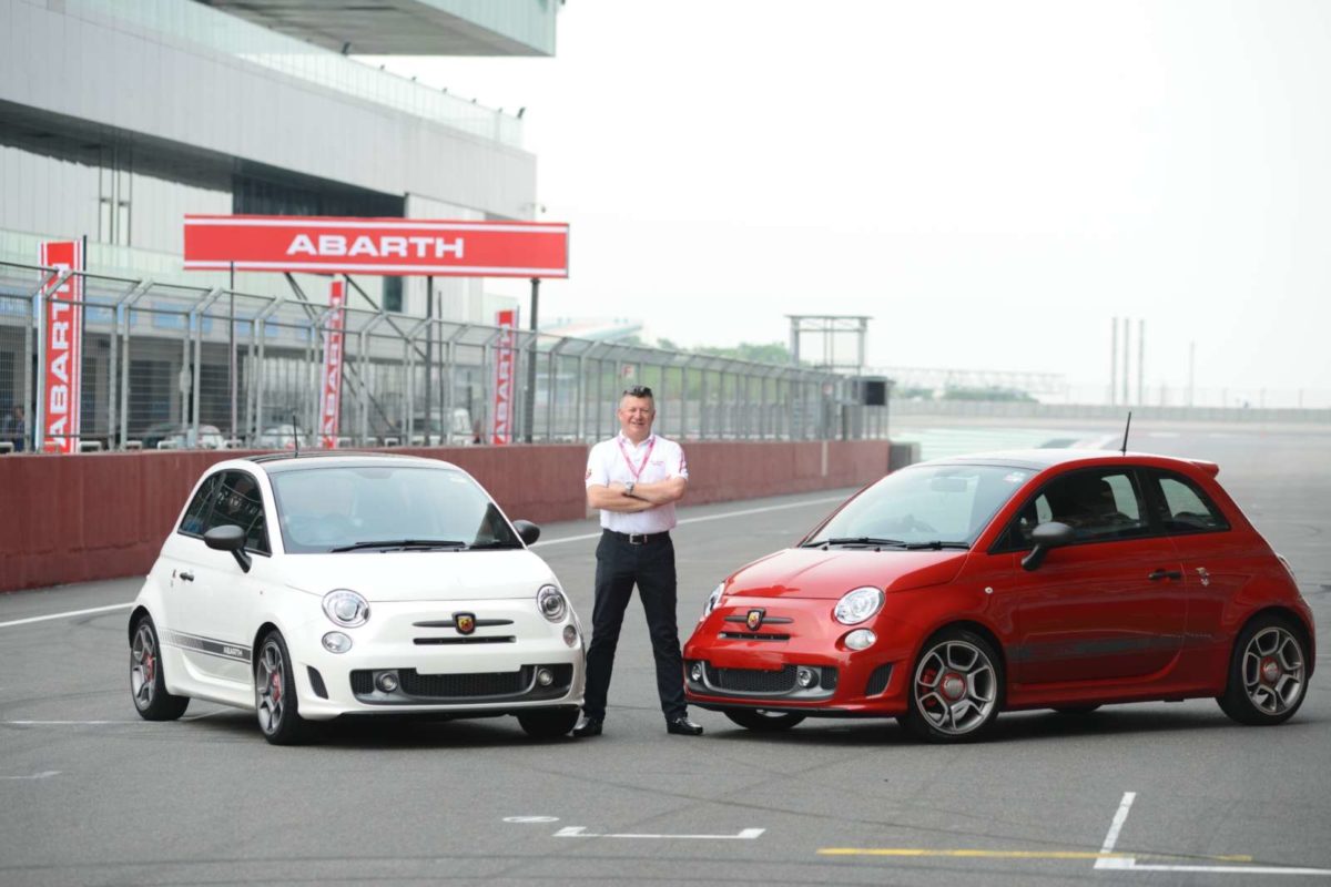 Kevin Flynn MD and President FCA India at BIC with the newly launched Abarth  Competizione