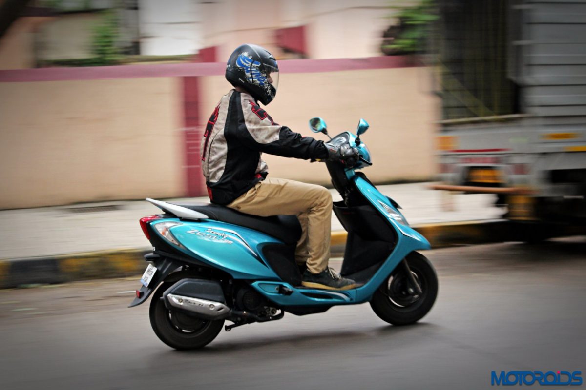 TVS Scooty Zest  action