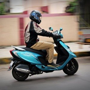 TVS Scooty Zest  action