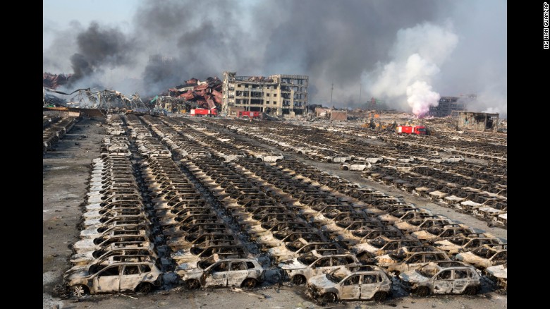 Tianjin Blast China Destroys new Volkswagen - 3