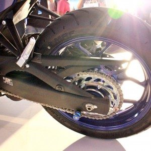 Yamaha India YZF R Launch Event BIC Chain Sprocket and Swingarm