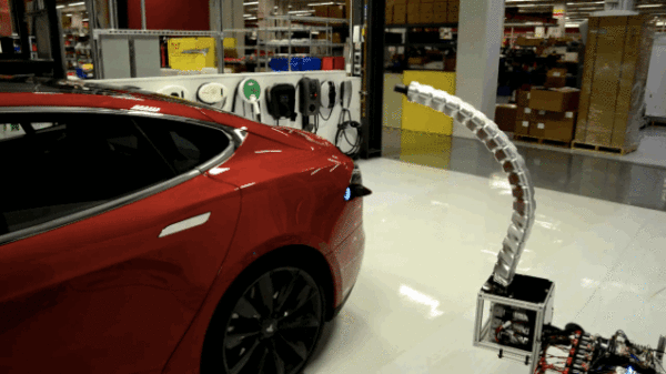 tesla automatic robot charger