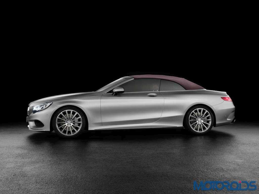 Mercedes-Benz S-Klasse Cabrio ( A 217 ) 2015. S 500 mit AMG-Line, Alanitgrau magno, Leder bengalrot/schwarz, Verdeck rot.