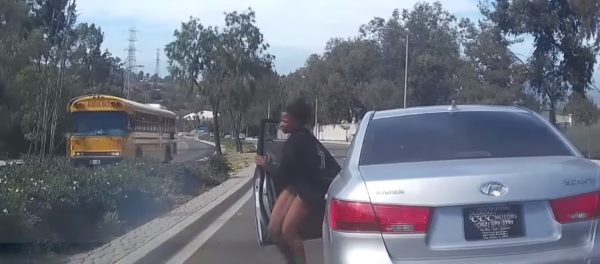 woman jumps out of her hyundai leaving the car accident