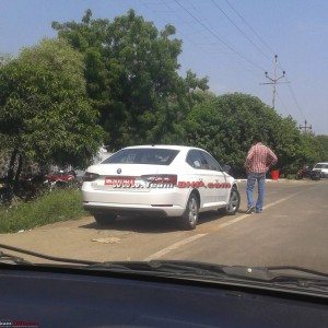 Skoda Superb rear India spied October