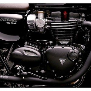 Bonneville T Black Details Engine Timing  side