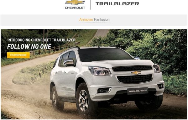 Chevrolet Trailblazer on Amazon India