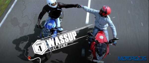 Video: Pulsarians demonstrate group riding hand signals with the Pulsar AS GangSlang Film