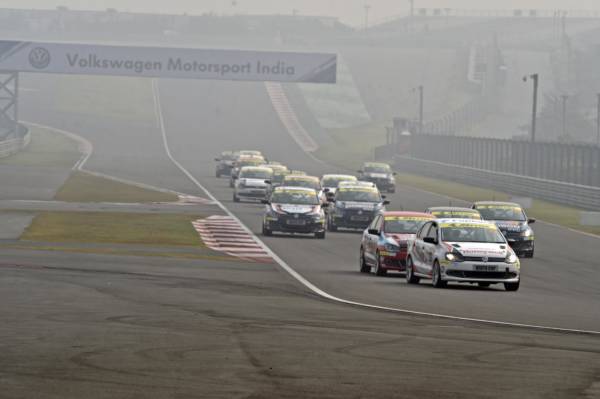 Karminder Pal Singh leading the second race of the last weekend of Vento Cup 2015
