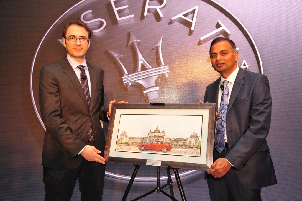 Mr. Bojan Jankulovski, Head of Operations for Maserati India with Mr. K. Subramanian, Director of Jubilant Autoworks Pvt. Ltd. at the Bengaluru dealership launch