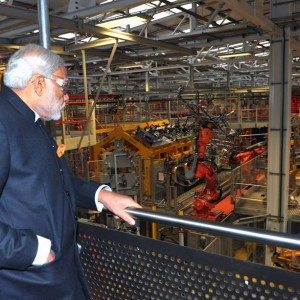 Narendra Modi visits Jaguar Land Rover plant in UK