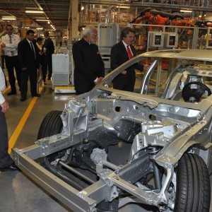 Narendra Modi visits Jaguar Land Rover plant in UK