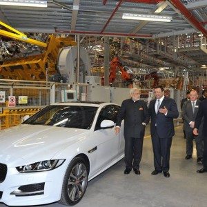 Narendra Modi visits Jaguar Land Rover plant in UK