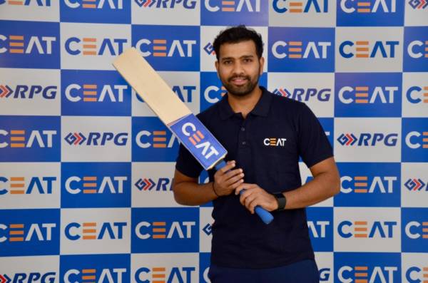 Rohit Sharma with his CEAT bat