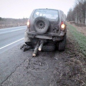 Russian DIY log for a wheel
