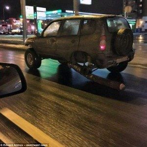 Russian DIY log for a wheel