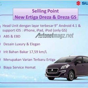 Suzuki Ertiga Facelift Drezza Selling points