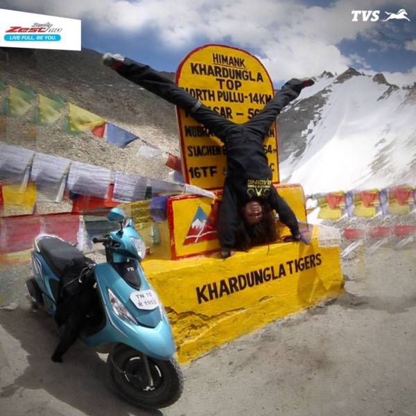 TVS Scooty Zest  to the Himalayas Anam Hashim