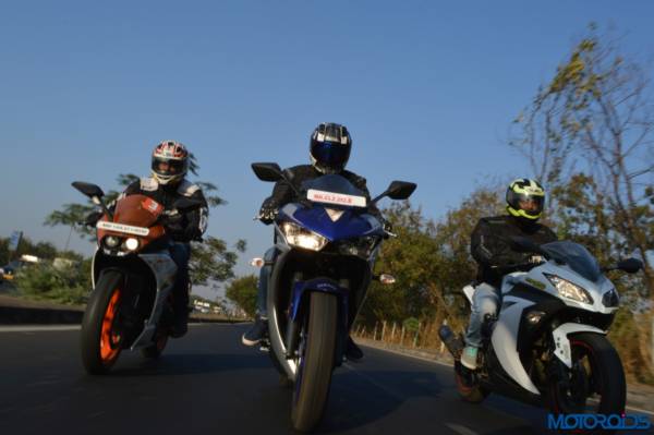 Yamaha R3 vs RC390 vs Ninja 300 Shootout (49)