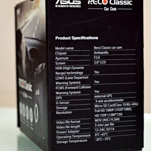 Asus RECO Classic dash cam box