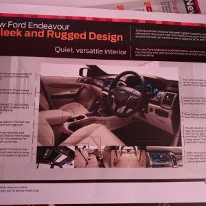 Ford Endeavour interior design