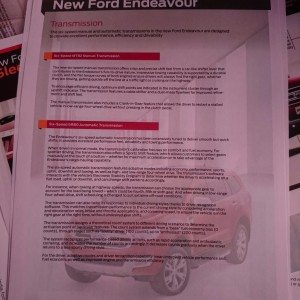 Ford Endeavour transmission