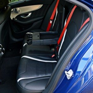 Mercedes AMG C  S rear seat armrest and space