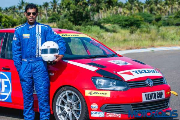 Pradeep Rao with his Vento Cup race car