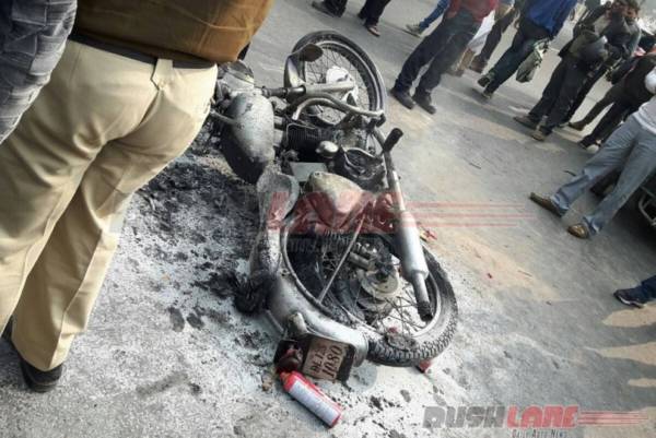 Royal Enfield catches fire