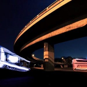 Audi Q teaser headlight and tail light