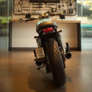 Customized Triumph Bonneville rear profile