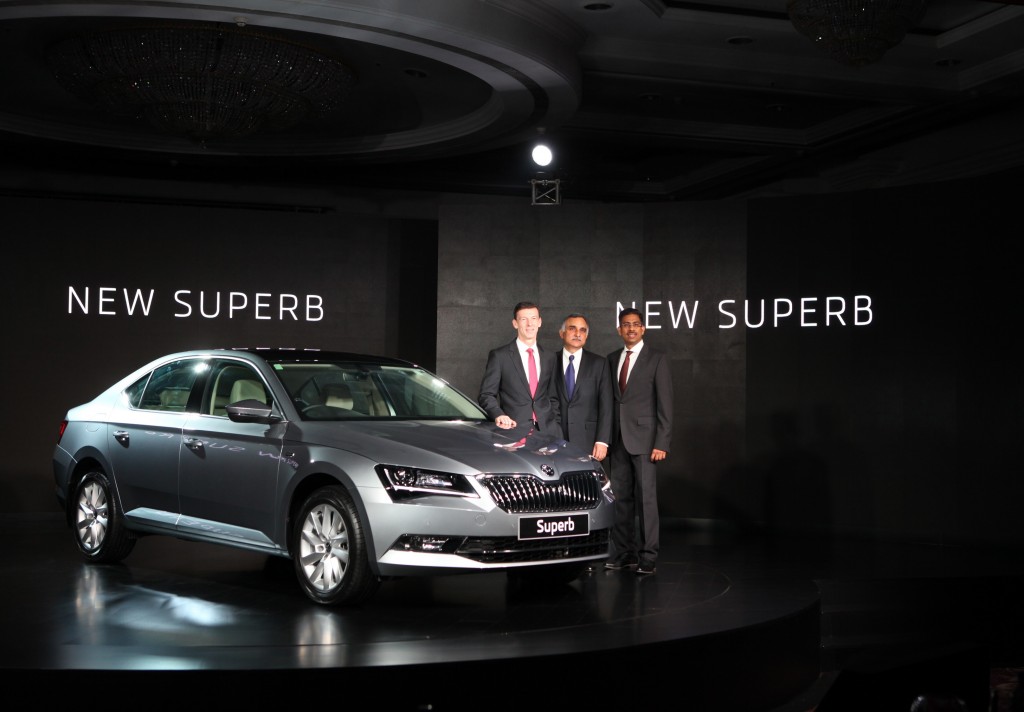 L-R Mr. Werner Eicchorn, Member of Board, Sales and Marketing, SKODA Auto, Mr. Sudhir Rao, CMD, SKODA Auto India, Mr. Ashutoh Dixit , Director, Sales, Services and Marketing, SKODA Auto India