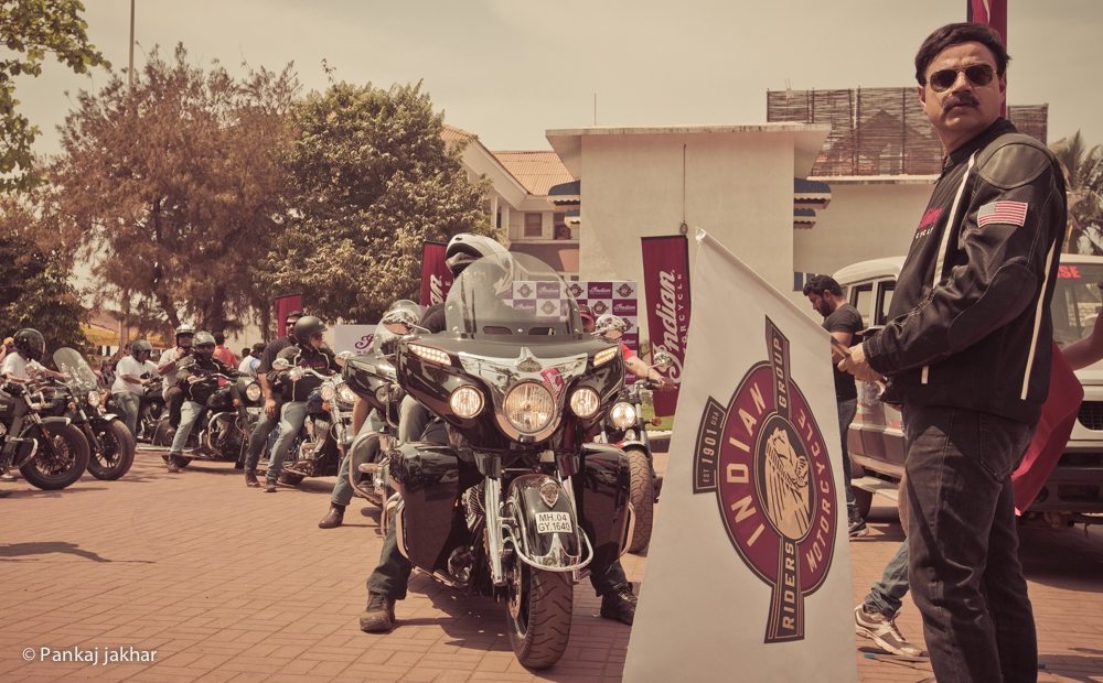 Mr. Pankaj Dubey, Managing Director, Polaris India Pvt Ltd., flagging off the Indian Motorcycle Riders Group ride in Goa