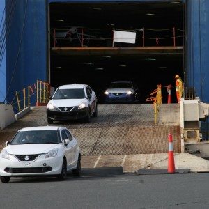 The Made in India Suzuki Baleno gets unloaded at Toyohashi Port Japan