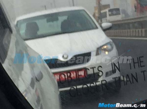 Skoda Rapid facelift front spied