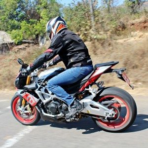 Aprilia Tuono V  Factory Review Action Shots