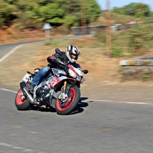 Aprilia Tuono V  Factory Review Action Shots