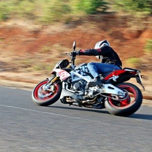 Aprilia Tuono V  Factory Review Action Shots